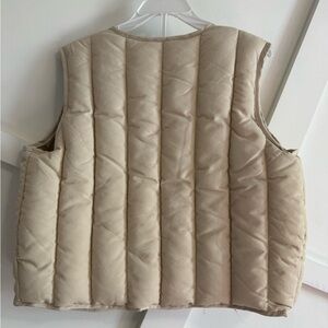 Zara Neutral-Tone Kids Quilted Vest